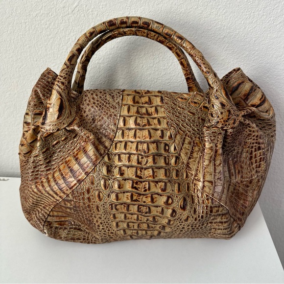 FENDI Bag Spy Bag Brown Caiman Embossed Shoulder Purse Limited Edition - Picture 6 of 16